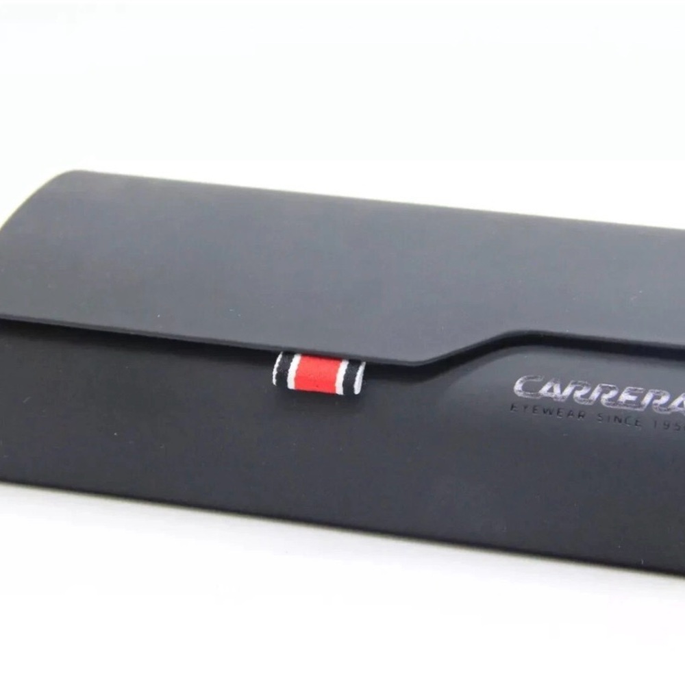 Carrera Black Eyewear Case with Red Stripe Accent